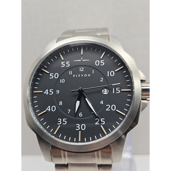 Elevon Hughes Men's Stainless Steel Date Display Watch Model ELE100-4 Rare - Picture 4 of 11